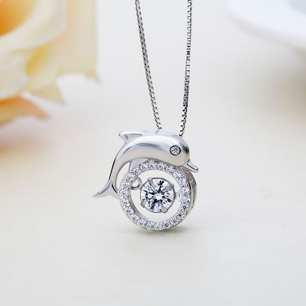 sterling silver necklace moving dolphin pendant women animal jewelry zircon diamond pendant chain 18k gold plated box chain 925, Blue;slivery
sterling silver necklace moving dolphin pendant women animal jewelry zircon diamond pendant chain 18k gold plated box chain 925, Blue;slivery
