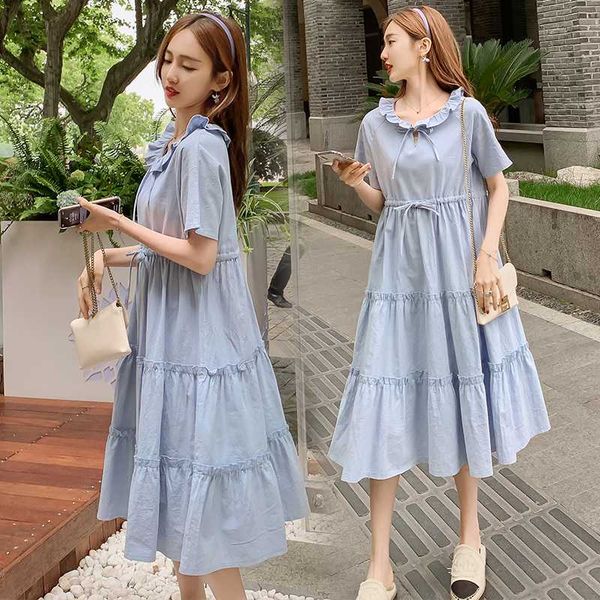 6675# maternity dress summer solid color cotton short sleeve loose stylish dress for pregnant women mom, White
6675# maternity dress summer solid color cotton short sleeve loose stylish dress for pregnant women mom, White