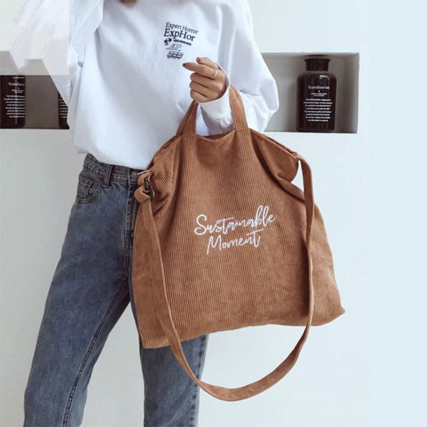 women corduroy shoulder bag reusable shopping bags casual tote female handbag for a certain number of dropshipping
women corduroy shoulder bag reusable shopping bags casual tote female handbag for a certain number of dropshipping