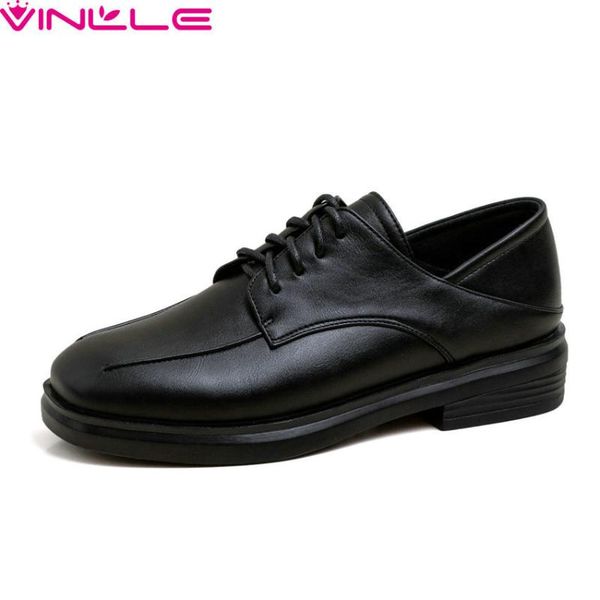 vinlle 2020 casual round toe lace up concise women pumps pu leather fashion square low heel ladies single shoes size 34-41, Black
vinlle 2020 casual round toe lace up concise women pumps pu leather fashion square low heel ladies single shoes size 34-41, Black