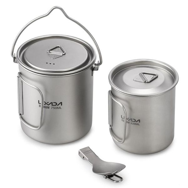 lixada lightweight titanium cup mug 3 pieces set titanium 750ml pot 420ml water with lid collapsible handle folding spork
lixada lightweight titanium cup mug 3 pieces set titanium 750ml pot 420ml water with lid collapsible handle folding spork