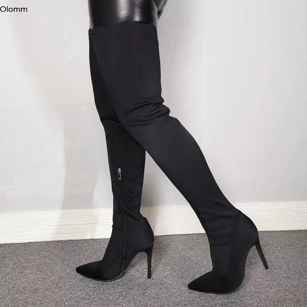 rontic handmade women thigh high boots stiletto heels boots pointed toe gorgeous black party shoes women plus us size 5-15
rontic handmade women thigh high boots stiletto heels boots pointed toe gorgeous black party shoes women plus us size 5-15