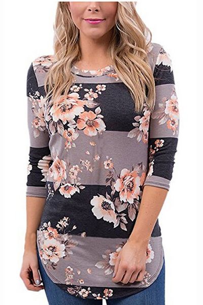 spring new fashion women floral striped patchwork long sleeve loose cotton t-shirt casual womens loose clothes
spring new fashion women floral striped patchwork long sleeve loose cotton t-shirt casual womens loose clothes