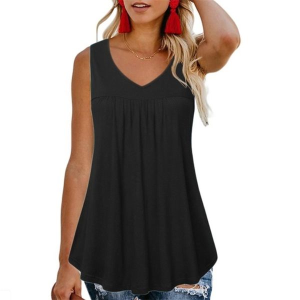 women's tanks & camis women plus large size sleeveless solid chiffon vest v neck loose tank t-shirt, White
women's tanks & camis women plus large size sleeveless solid chiffon vest v neck loose tank t-shirt, White