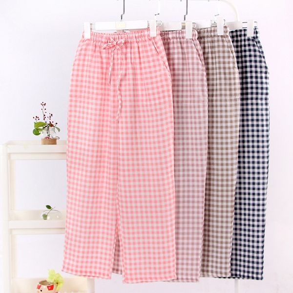 simple plaid soft summer sleep bottoms women 100% gauze cotton ladies pajamas home trousers sleep pants sheer pants women, Black;red
simple plaid soft summer sleep bottoms women 100% gauze cotton ladies pajamas home trousers sleep pants sheer pants women, Black;red