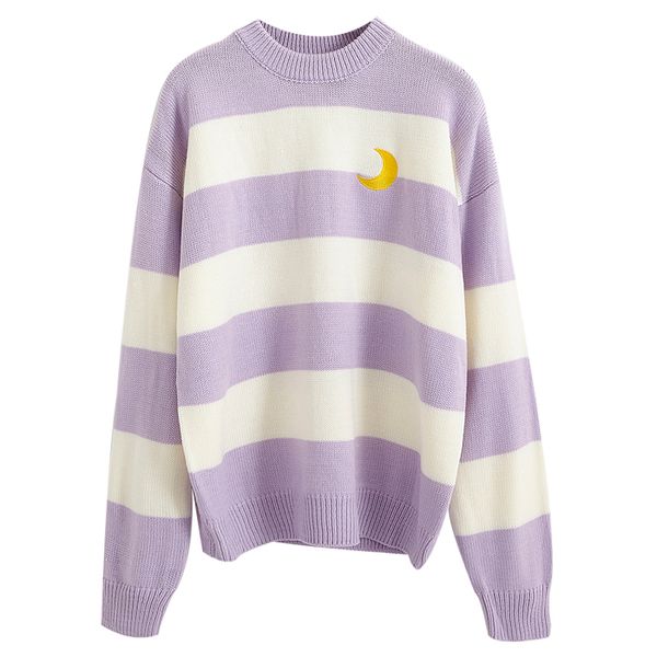 women's sweaters kawaii ulzzang college candy color stripes moon sets embroidery sweater female harajuku clothing for women, White;black
women's sweaters kawaii ulzzang college candy color stripes moon sets embroidery sweater female harajuku clothing for women, White;black