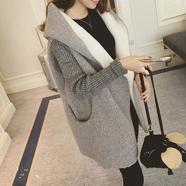 faux fur coat winter women 2018 new fashion korean style knitted long sleeve hooded autumn winter new imitation women's coat, Black
faux fur coat winter women 2018 new fashion korean style knitted long sleeve hooded autumn winter new imitation women's coat, Black