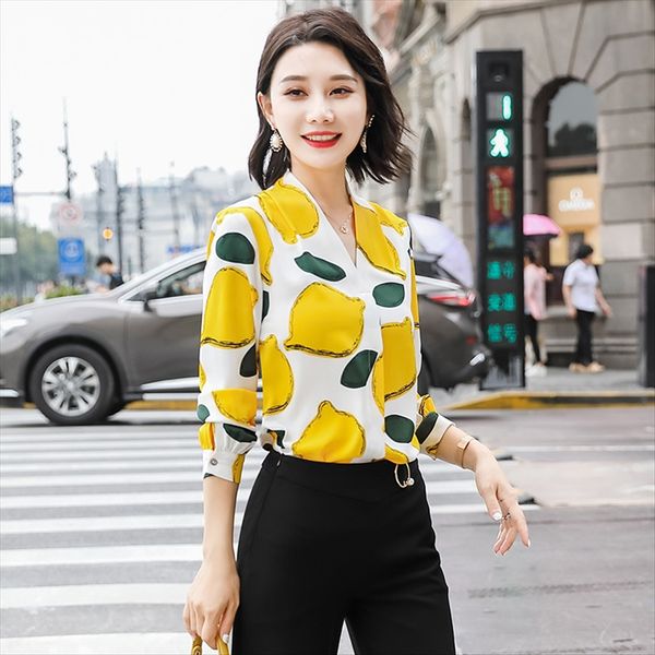 printed women's 2019 autumn long sleeve loose floral western style v-neck shirt chiffon shirt, White
printed women's 2019 autumn long sleeve loose floral western style v-neck shirt chiffon shirt, White