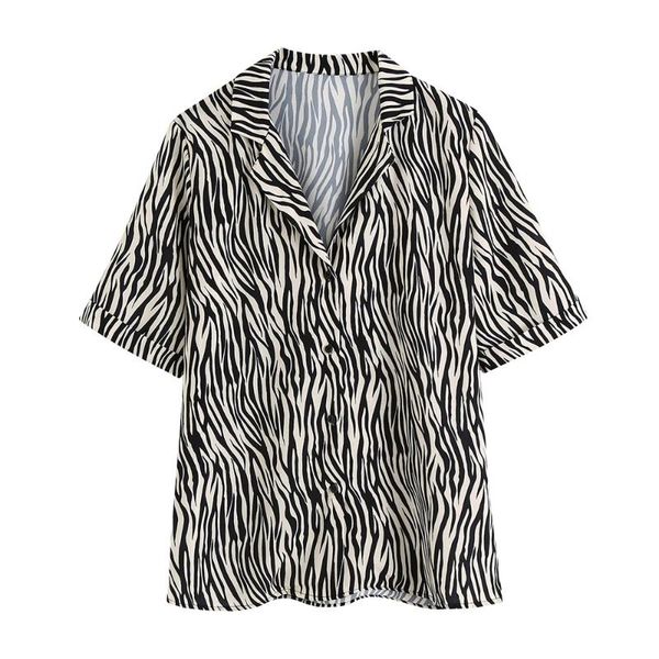 2020 summer women's new lapel short-sleeved lazy wind simple animal pattern printing casual wild drop shirt, White
2020 summer women's new lapel short-sleeved lazy wind simple animal pattern printing casual wild drop shirt, White