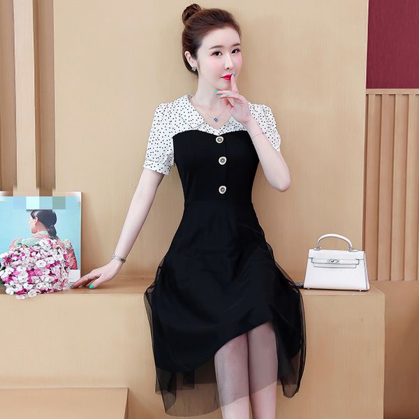 dresses, plus size women's dresses, korean summer 2020 dresses, fat sister's polka dot mesh stitching dress, slim french dress, Black;gray
dresses, plus size women's dresses, korean summer 2020 dresses, fat sister's polka dot mesh stitching dress, slim french dress, Black;gray