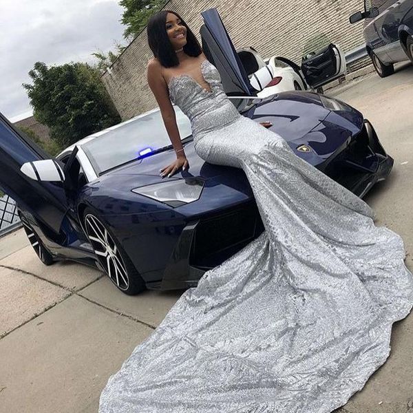 2019 illusion deep v neck mermaid prom dresses strapless silver sequined evening party dress formal gown, Black;red
2019 illusion deep v neck mermaid prom dresses strapless silver sequined evening party dress formal gown, Black;red