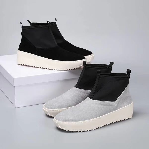 2019 new arrival handmade mens motrocycle hiking platform military shoes boots lace up ankle boots, Black