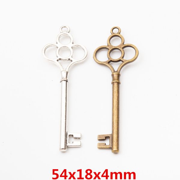 30pcs 54*18mm vintage silver decorative key charms antique bronze metal alloy key pendants for bracelet earring diy jewelry, Bronze;silver
30pcs 54*18mm vintage silver decorative key charms antique bronze metal alloy key pendants for bracelet earring diy jewelry, Bronze;silver