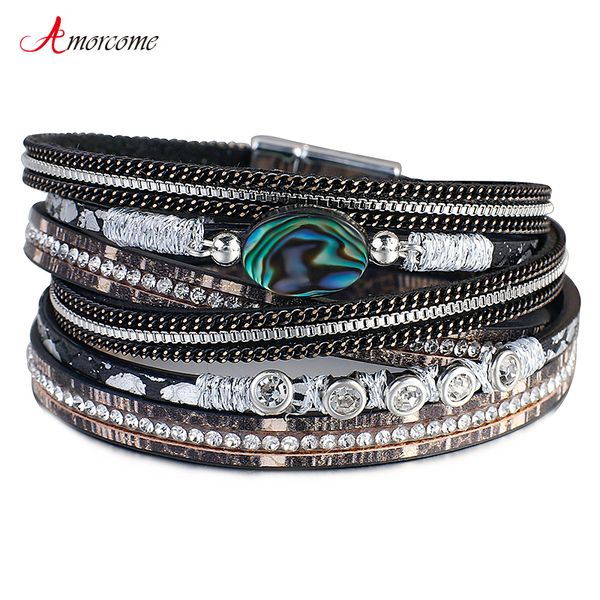 amorcome bohemian abalone shell leather bracelet for women 2020 fashion multilayer wide charm wrap bracelets & bangles jewelry, Golden;silver
amorcome bohemian abalone shell leather bracelet for women 2020 fashion multilayer wide charm wrap bracelets & bangles jewelry, Golden;silver