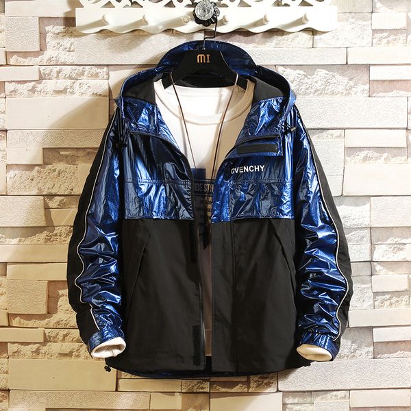 hooded jacket men fashion coat 2019 spring autumn hip hop jackets male streetwear casual glossy patchwork jacket coat, Black;brown
hooded jacket men fashion coat 2019 spring autumn hip hop jackets male streetwear casual glossy patchwork jacket coat, Black;brown