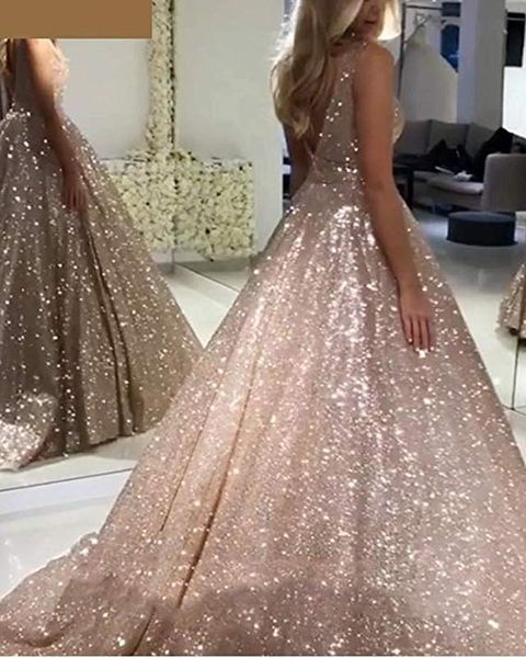 sequined golden wonmen's prom dresses 2019 long v-neck backless sparkle sequin ball gown evening party gowns, Black
sequined golden wonmen's prom dresses 2019 long v-neck backless sparkle sequin ball gown evening party gowns, Black