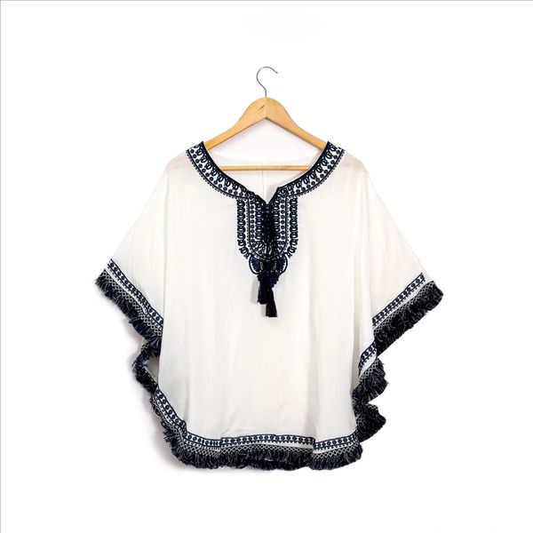 2020 women's mid-sleeve women's t-shirt national style loose embroidered cotton t-shirt shawl ethnic shawls shawl top, White 
2020 women's mid-sleeve women's t-shirt national style loose embroidered cotton t-shirt shawl ethnic shawls shawl top, White