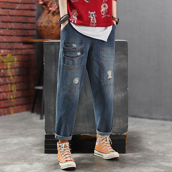 women jeans denim pants joggers pockets retro vintage fashion casual big loose oversized long for autumn az52301519, Blue
women jeans denim pants joggers pockets retro vintage fashion casual big loose oversized long for autumn az52301519, Blue