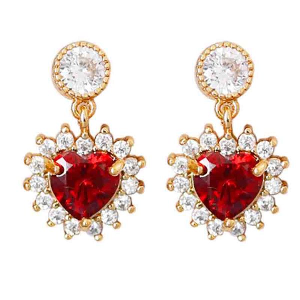 2019 new fashion temperament romantic red heart earrings elegant korean women jewelry earrings, Silver
2019 new fashion temperament romantic red heart earrings elegant korean women jewelry earrings, Silver