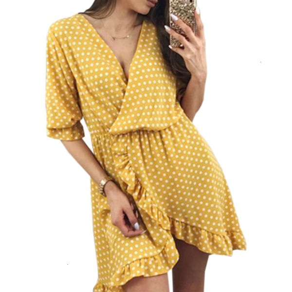 woman clothes womens dress v neck dot summer sundress v neck kawaii ruffles half sleeve dresses irregular dress designer clothes, Black;gray 
woman clothes womens dress v neck dot summer sundress v neck kawaii ruffles half sleeve dresses irregular dress designer clothes, Black;gray
