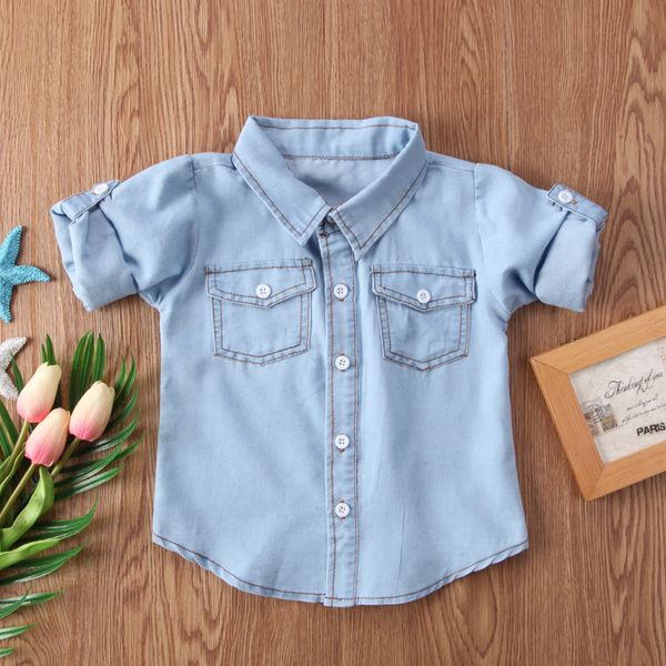 1-6y fashion casual newborn baby boys girls long sleeve turn-down collar single breasted denim blue shirts outfit spring fall, White;black
1-6y fashion casual newborn baby boys girls long sleeve turn-down collar single breasted denim blue shirts outfit spring fall, White;black