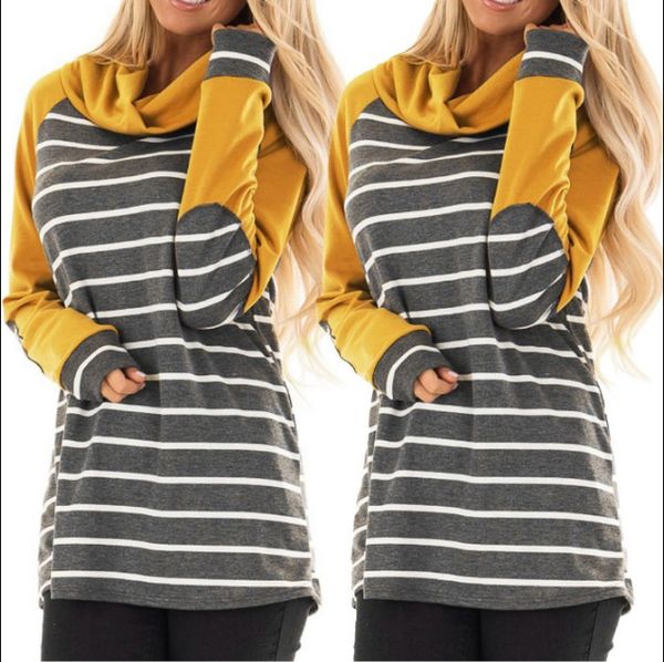 women's hoodies & sweatshirts sweater fashion stripe print splicing loose turtleneck sweatshirt long sleeve t-shirt s-2xl, Black 
women's hoodies & sweatshirts sweater fashion stripe print splicing loose turtleneck sweatshirt long sleeve t-shirt s-2xl, Black