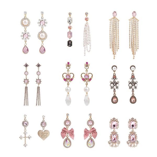 new fashion luxury pink shiny rhinestone long bowknot tassel drop earrings korean baroque style women pendientes jewelry, Silver
new fashion luxury pink shiny rhinestone long bowknot tassel drop earrings korean baroque style women pendientes jewelry, Silver