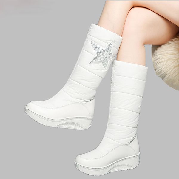 new genuine leather down snow boots women wedges platform boots slip on white black women's winter boots
new genuine leather down snow boots women wedges platform boots slip on white black women's winter boots