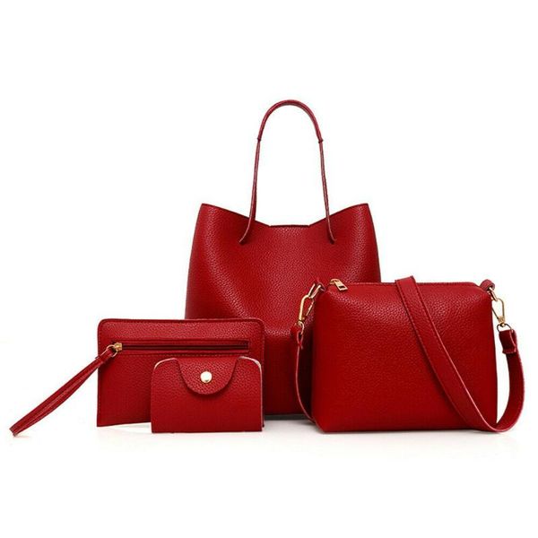 women's shoulder bag 4 piece set fashion solid color pu leather messenger bag tote mini clutch
women's shoulder bag 4 piece set fashion solid color pu leather messenger bag tote mini clutch