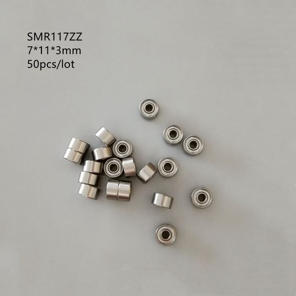 Image of 50pcs/lot Free shipping SMR117ZZ SMR117 ZZ ABEC-5 Stainless steel ball bearing Miniature 7x11x3mm Deep Groove Ball Bearing 7*11*3mm