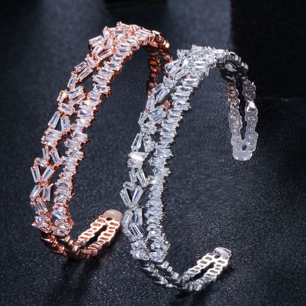 bangle adjustable size fashion brand baguette shape cubic zirconia rose gold color for women, Black
bangle adjustable size fashion brand baguette shape cubic zirconia rose gold color for women, Black