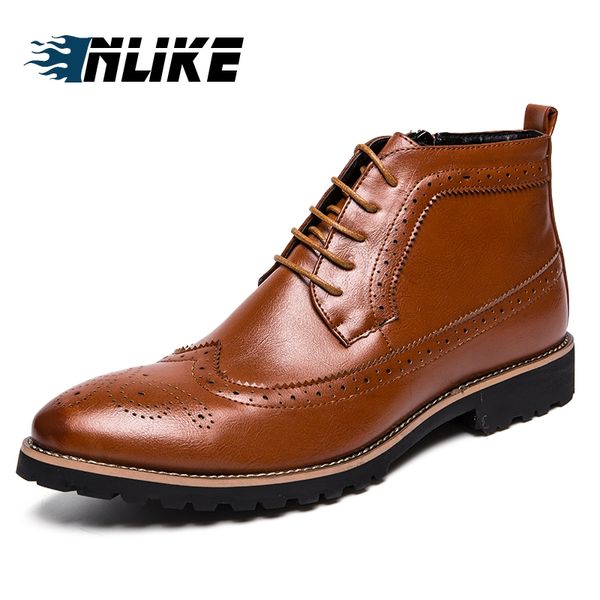 inlike big size handmade men boots men ankle boots fashion british style tristin brogue shoes for shoes, Black
inlike big size handmade men boots men ankle boots fashion british style tristin brogue shoes for shoes, Black