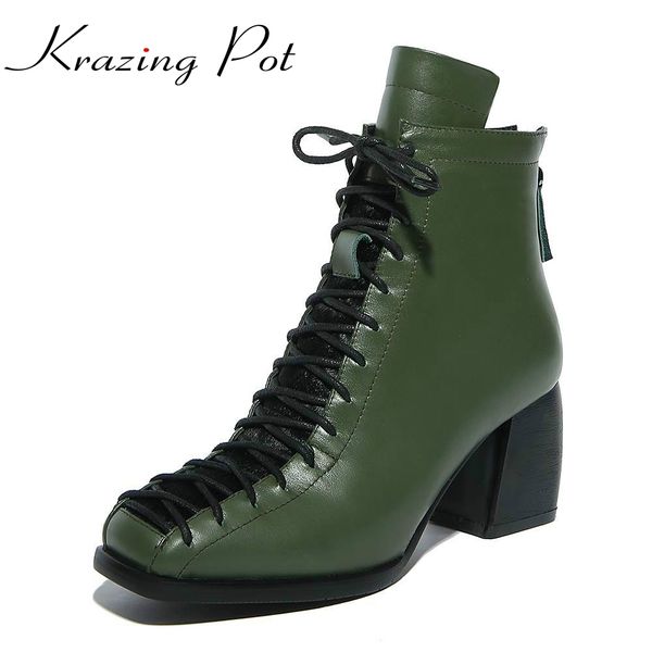 fashion square toe lace-up genuine leather solid nude women ankle boots thick heel brand women shoes causal motorcycles boot l74 t200425, Black
fashion square toe lace-up genuine leather solid nude women ankle boots thick heel brand women shoes causal motorcycles boot l74 t200425, Black