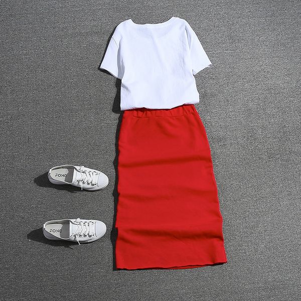 women's new summer fashion 2020 sets o neck sequins printing short sleeve t-shirts + slim hip red long skirts female skirt suits, White
women's new summer fashion 2020 sets o neck sequins printing short sleeve t-shirts + slim hip red long skirts female skirt suits, White