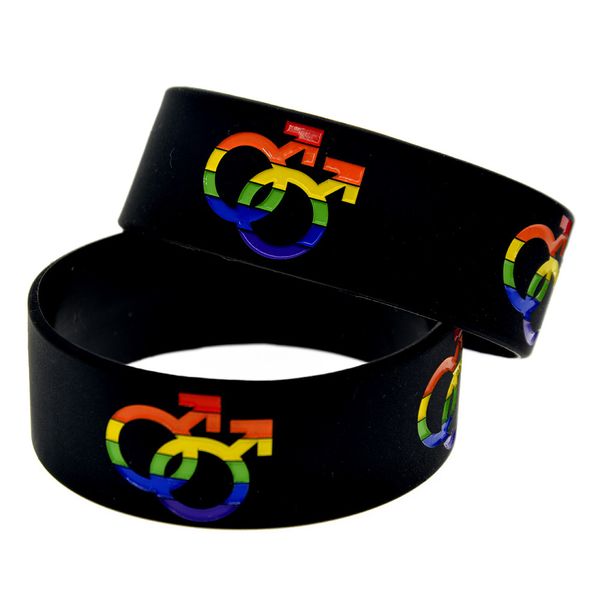 obh 25pcs one inch wide gay pride with male symbol silicone rubber wristband, Golden;silver
obh 25pcs one inch wide gay pride with male symbol silicone rubber wristband, Golden;silver