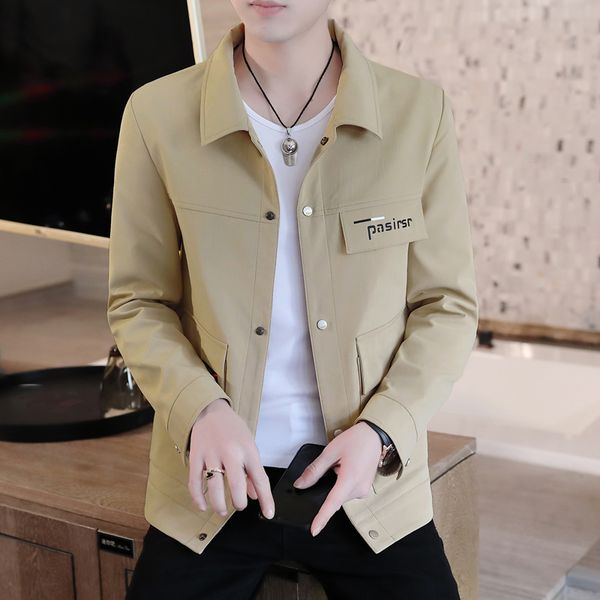 men's jackets spring casual coat single breasted lapel solid color male jacket khaki blue green black gray outwear b9, Black;brown
men's jackets spring casual coat single breasted lapel solid color male jacket khaki blue green black gray outwear b9, Black;brown