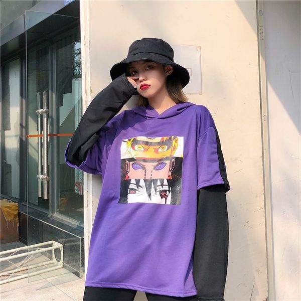 early autumn women's long-sleeved sweatshirt korean version of harajuku loose bf lazy wild fake two hooded shirt, Black
early autumn women's long-sleeved sweatshirt korean version of harajuku loose bf lazy wild fake two hooded shirt, Black