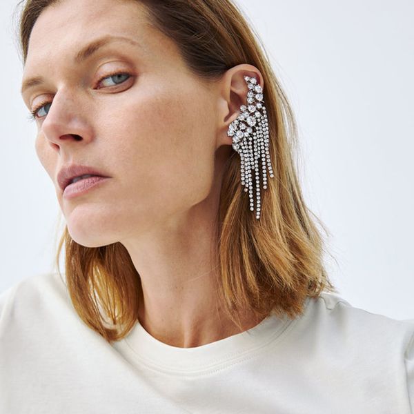 fashionsnoops new crystal dangle earrings 2019 bohemia big rhinestone earrings for women jewelry gift wholesale, Silver
fashionsnoops new crystal dangle earrings 2019 bohemia big rhinestone earrings for women jewelry gift wholesale, Silver