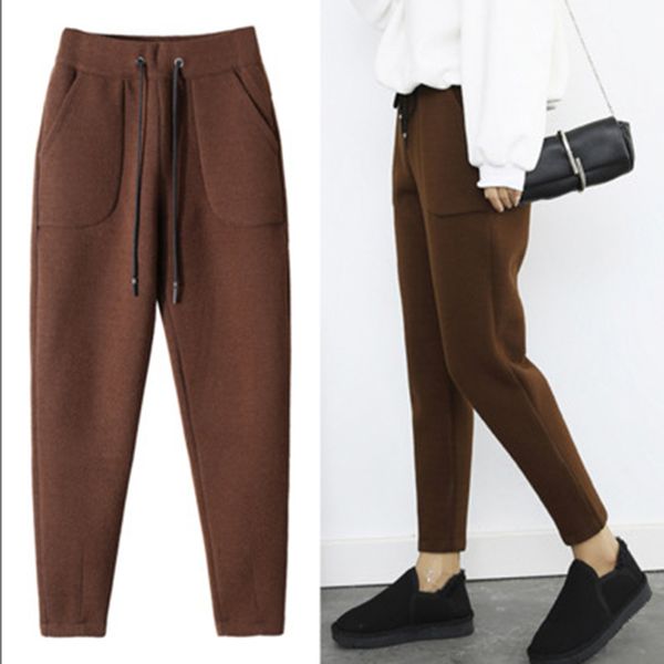 thicken women pencil pants 2020 autumn winter plus size style wool female work suit pant loose female trousers capris, Black;white
thicken women pencil pants 2020 autumn winter plus size style wool female work suit pant loose female trousers capris, Black;white