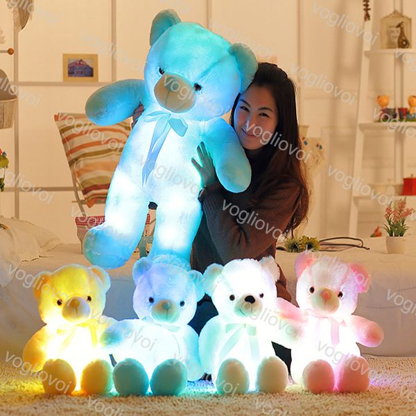 

lighting stuffed bear teddy bear doll plush animals stuffed toys size 30cm 50cm bear gift for children christmas gift stuffed plush toy dhl