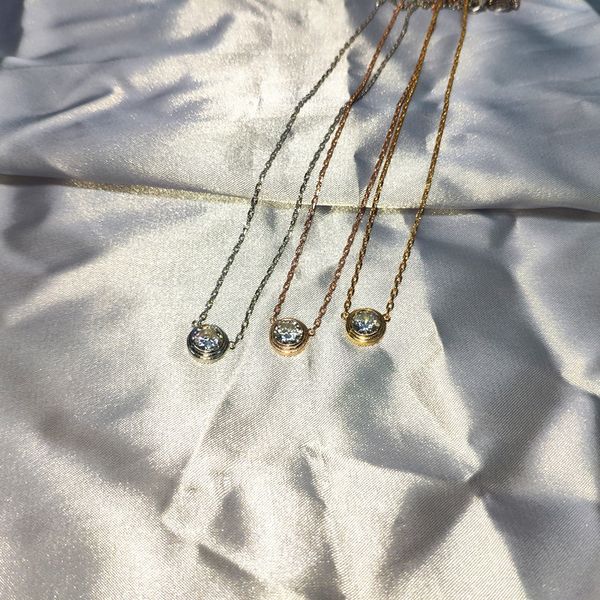 big diamond necklace wedding jewelry women 18k rose gold necklaces, Silver
