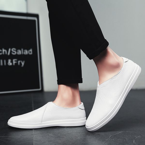 mens casual shoes genuine leather round toe man loafers 2019 moccasins comfortable slip-on lazy male's driving shoes, Black
mens casual shoes genuine leather round toe man loafers 2019 moccasins comfortable slip-on lazy male's driving shoes, Black