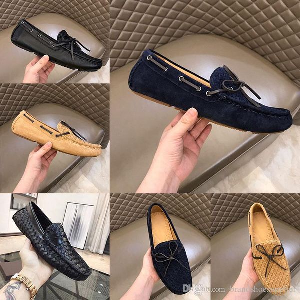 2019 designer quality men's woven calfskin wave bells driving casual shoes, Black
2019 designer quality men's woven calfskin wave bells driving casual shoes, Black