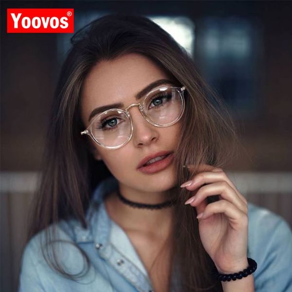 yoovos round glasses frame blue light reading glasses for women transparent computer spectacles eyeglasses frame optical clear, White;black 
yoovos round glasses frame blue light reading glasses for women transparent computer spectacles eyeglasses frame optical clear, White;black