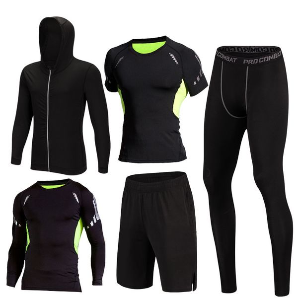 5 pieces/set sports running set men tracksuit quick dry basketball jogging suits compression sports gym fitness training clothes, Black;blue
5 pieces/set sports running set men tracksuit quick dry basketball jogging suits compression sports gym fitness training clothes, Black;blue