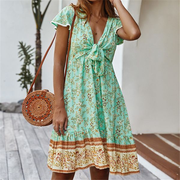 women's vintage floral print dress lady 2020 summer short sleeve tied neck boho beach chiffon mini dresses belted sundress, Black;gray
women's vintage floral print dress lady 2020 summer short sleeve tied neck boho beach chiffon mini dresses belted sundress, Black;gray