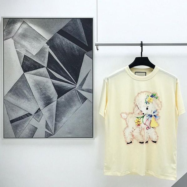 fashion luxury europe italy lovely lamb flower men designer t shirts women tee street cotton short sleeve tshirt w brand gift box, White;black
fashion luxury europe italy lovely lamb flower men designer t shirts women tee street cotton short sleeve tshirt w brand gift box, White;black