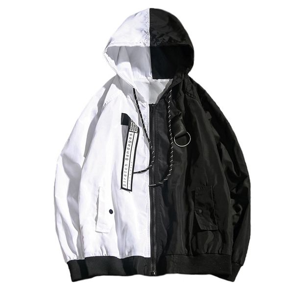 fashion trend belt letter decoration men's jacket 2019 autumn black white red stitching men hooded streetwear casual male coat, Black;brown
fashion trend belt letter decoration men's jacket 2019 autumn black white red stitching men hooded streetwear casual male coat, Black;brown