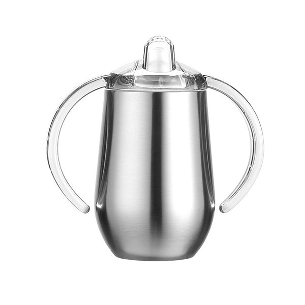 10oz baby sippy cup egg shaped water bottle double layer stainless steel milk mug with handles child trainning cup
10oz baby sippy cup egg shaped water bottle double layer stainless steel milk mug with handles child trainning cup