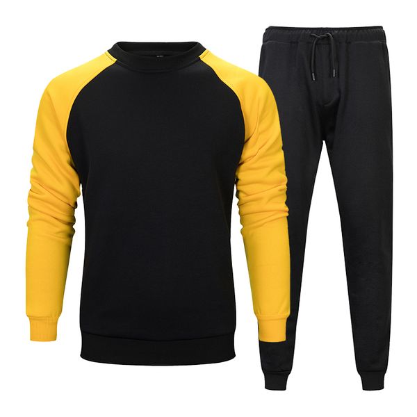 men's sports sweatshirt suit for fall/winter pullover round neck contrast color hoodies solid color loose casual sports trousers, Gray
men's sports sweatshirt suit for fall/winter pullover round neck contrast color hoodies solid color loose casual sports trousers, Gray